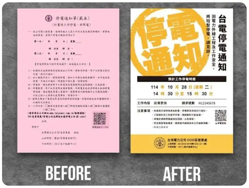 台電通知單改版