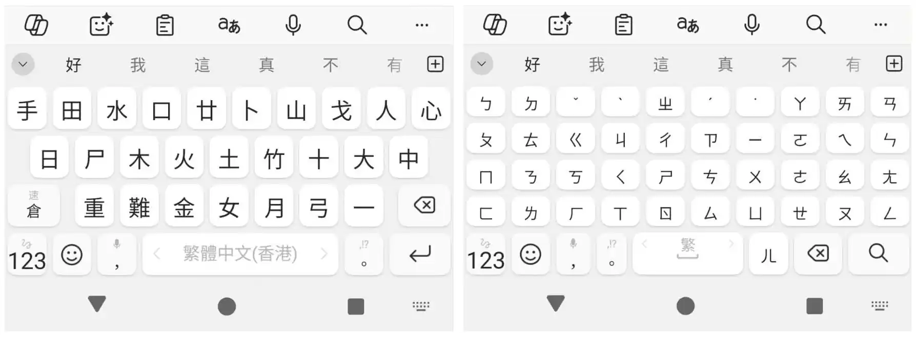 手機佈局比較